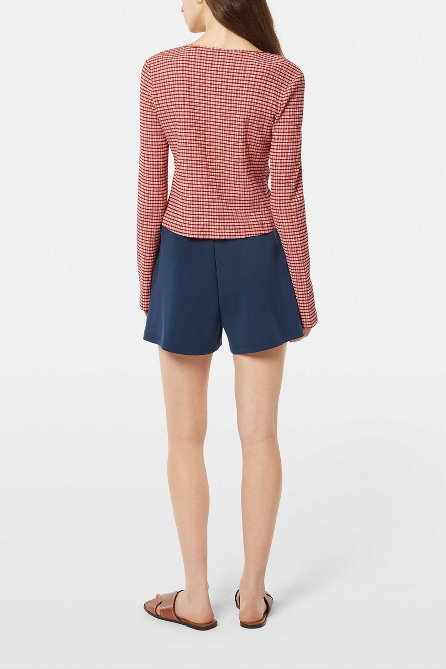 STRUCTURED GINGHAM LS T-SHIRT ROADSIDE RED/ COTTON CANDY 4