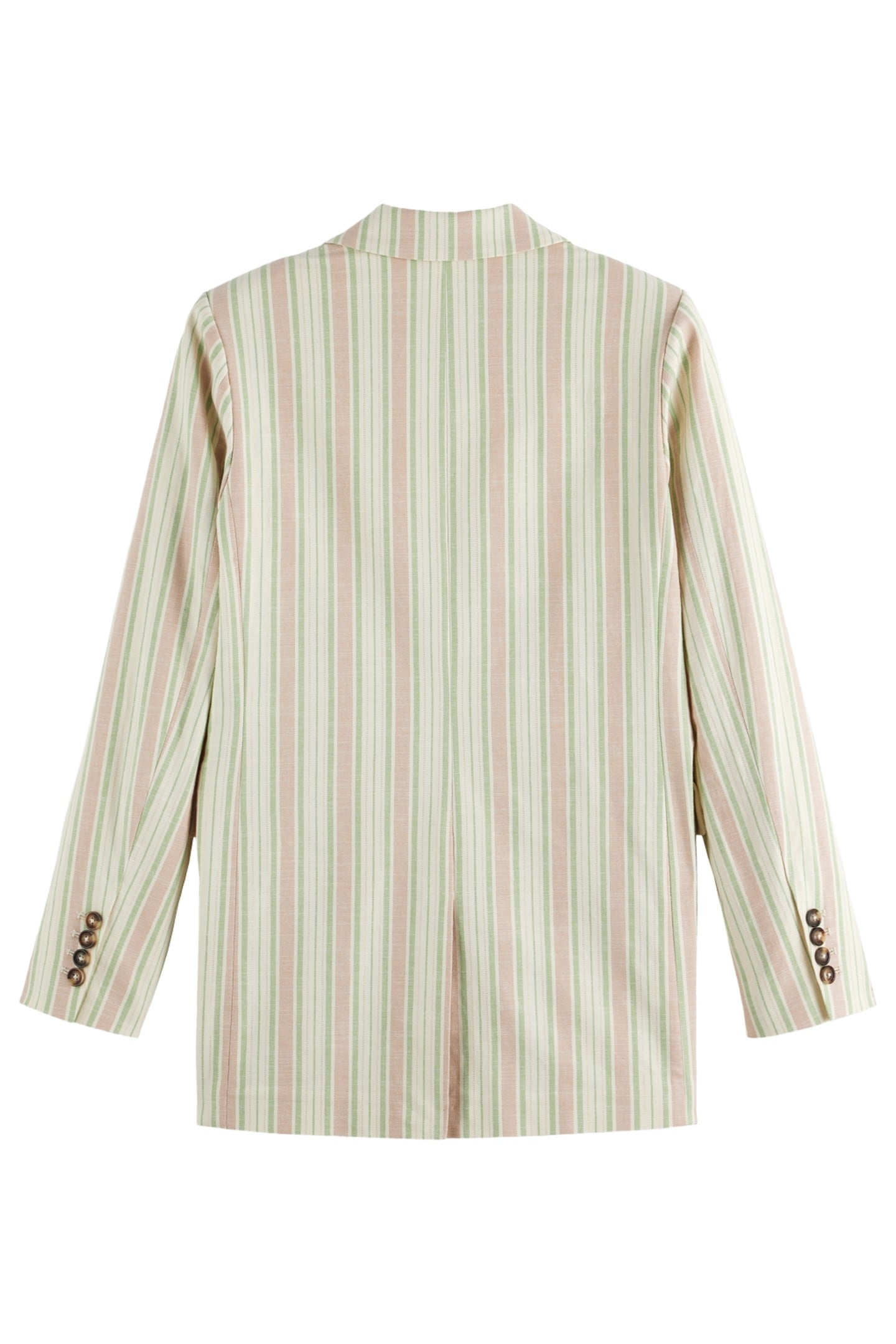 LUREX COTTON BLEND SINGLE BREASTED BLAZER LUREX LINEN STRIPE 5