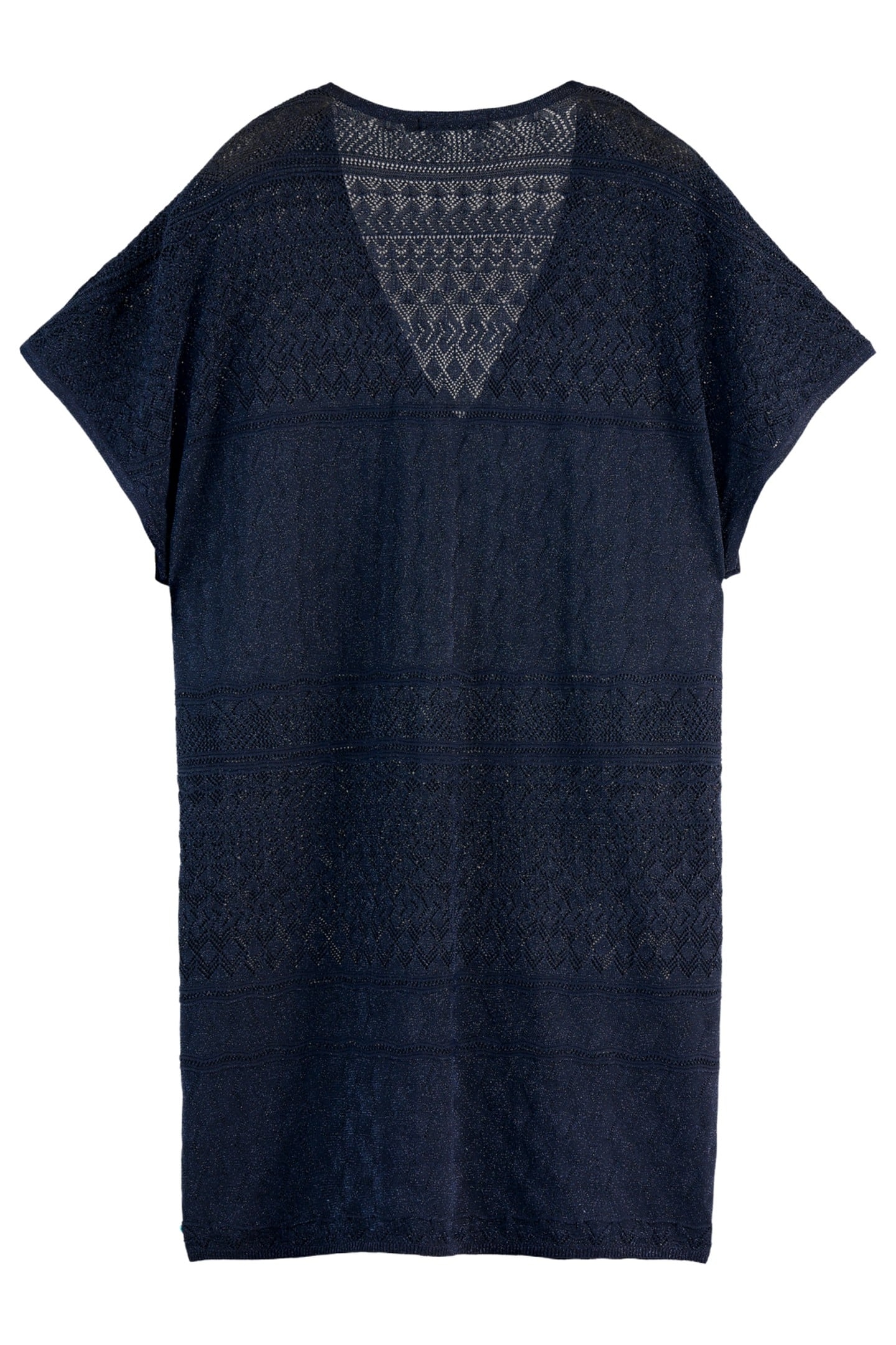METALLIC POINTELLE KNITTED TUNIC MIDNIGHT BLUE 5