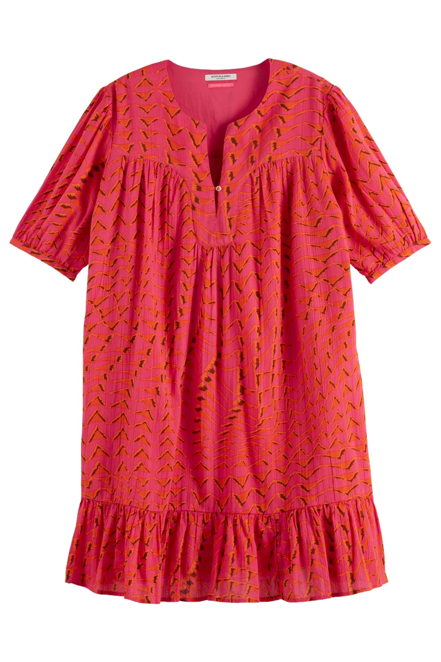 PRINTED CRINKLE MINI DRESS HOUSE OF MIRRORS PINK 7