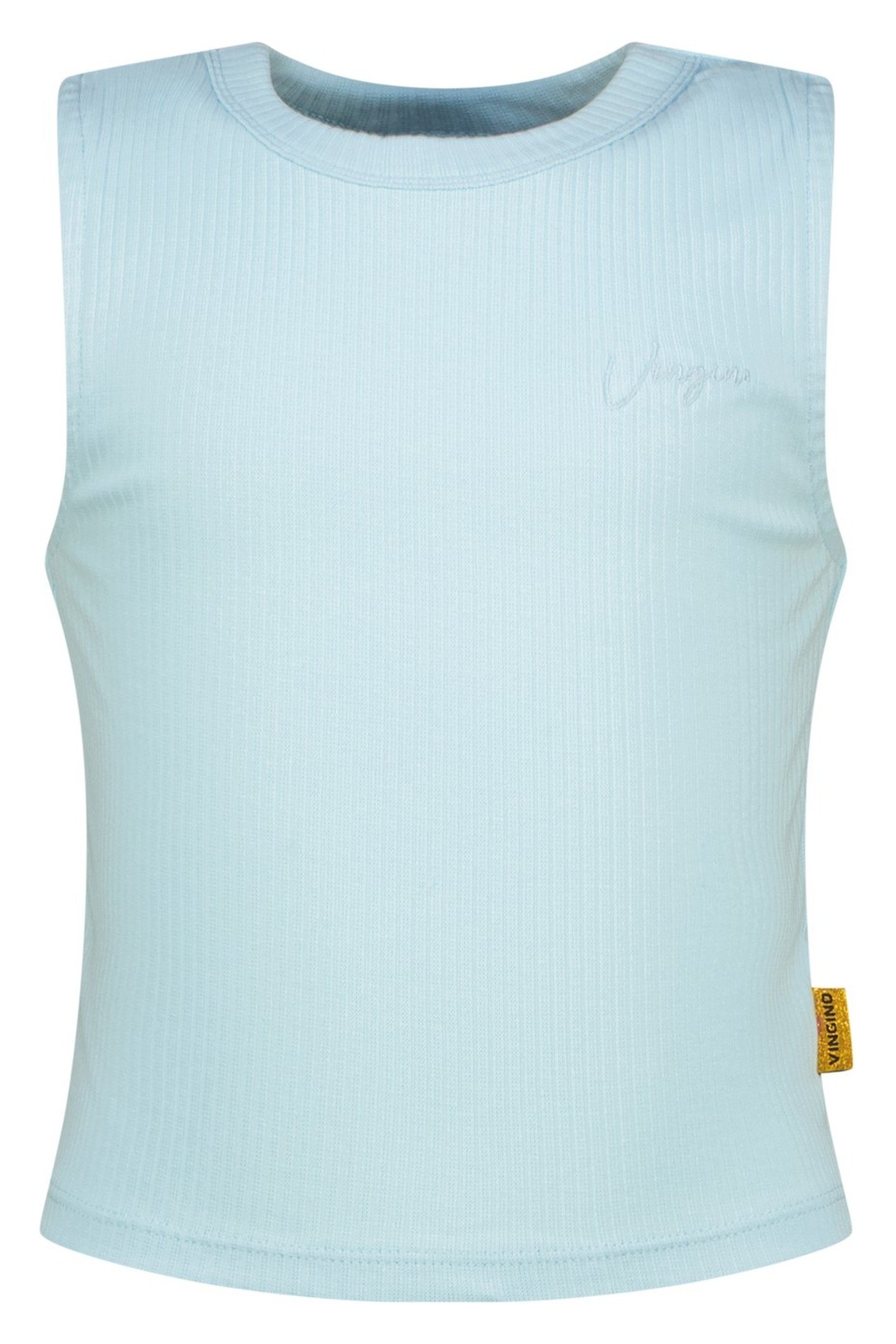 GIRLS BASIC-CROP RIB TOP TOP POWDER BLUE 1