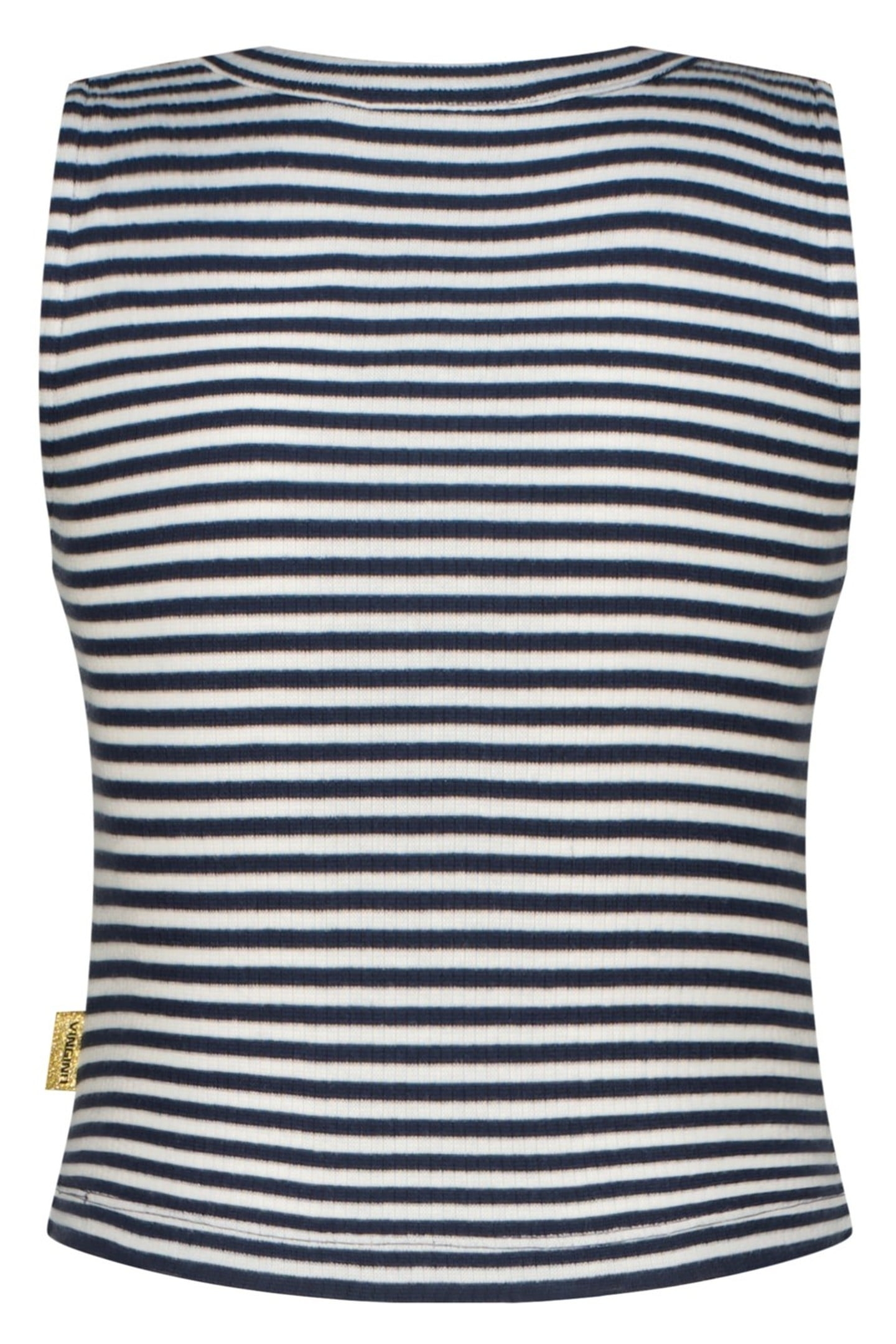 GIRLS BASIC-CROP RIB TOP STRIPE TOP DARK BLUE 2