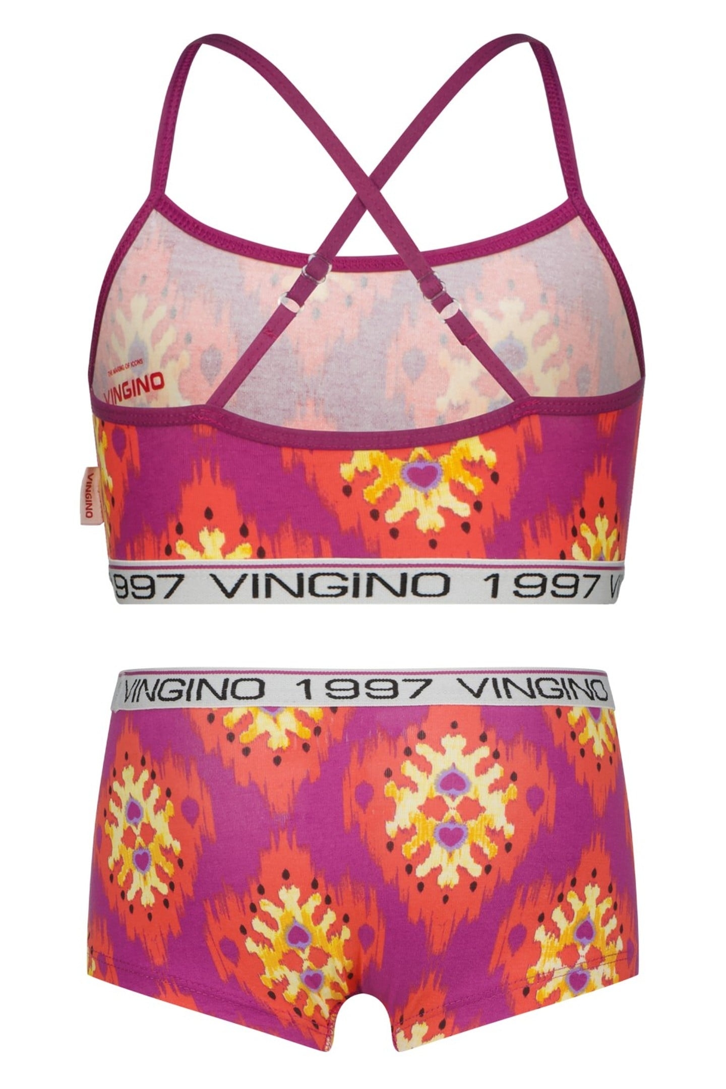 GIRLS G-SO26-4 ETHNIC HEART SET UNDERWEAR SET ASTER PINK 2