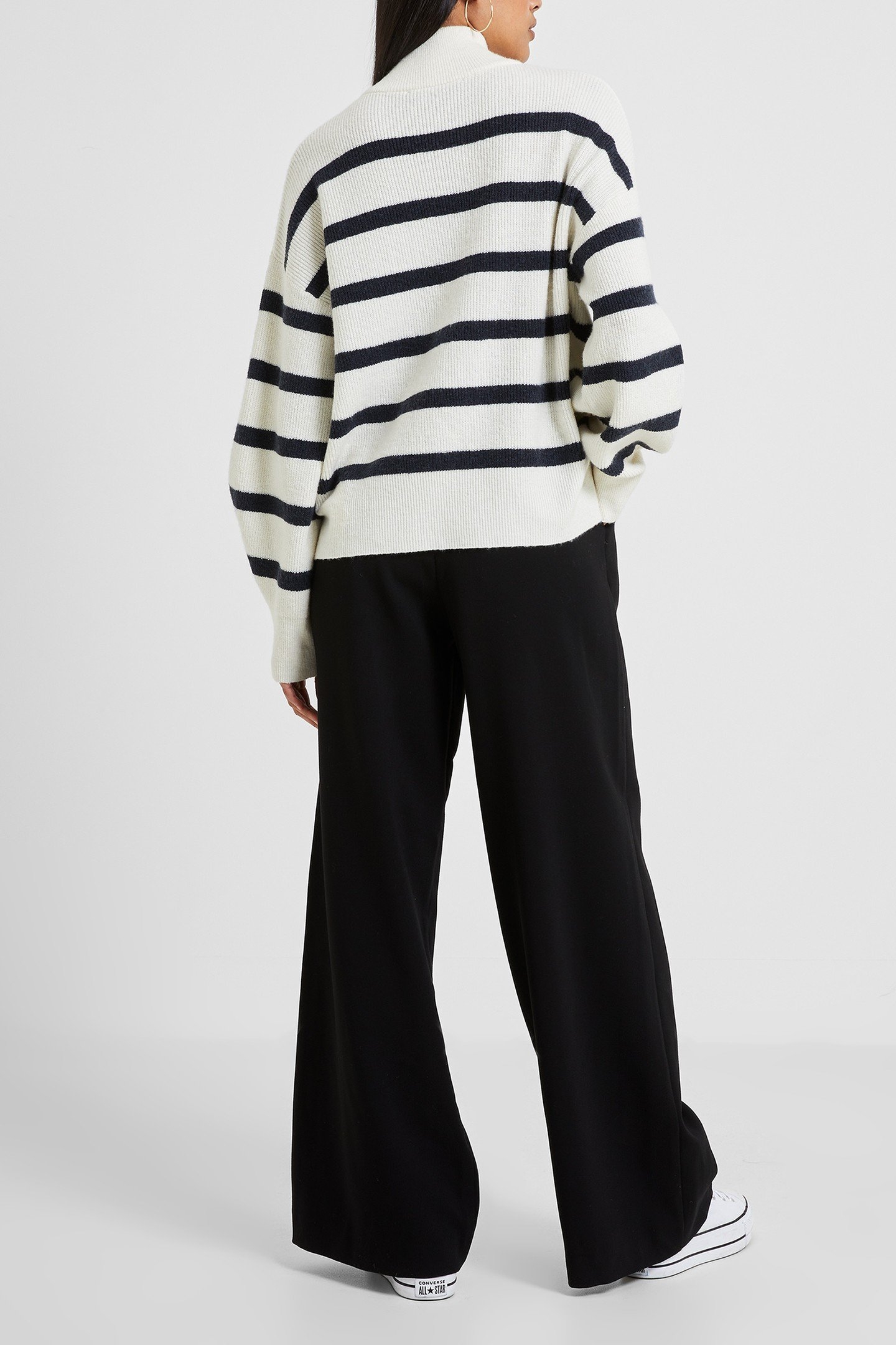 VHARI HALF KNIT JUMPER WINTER WHITE/MARINE 3