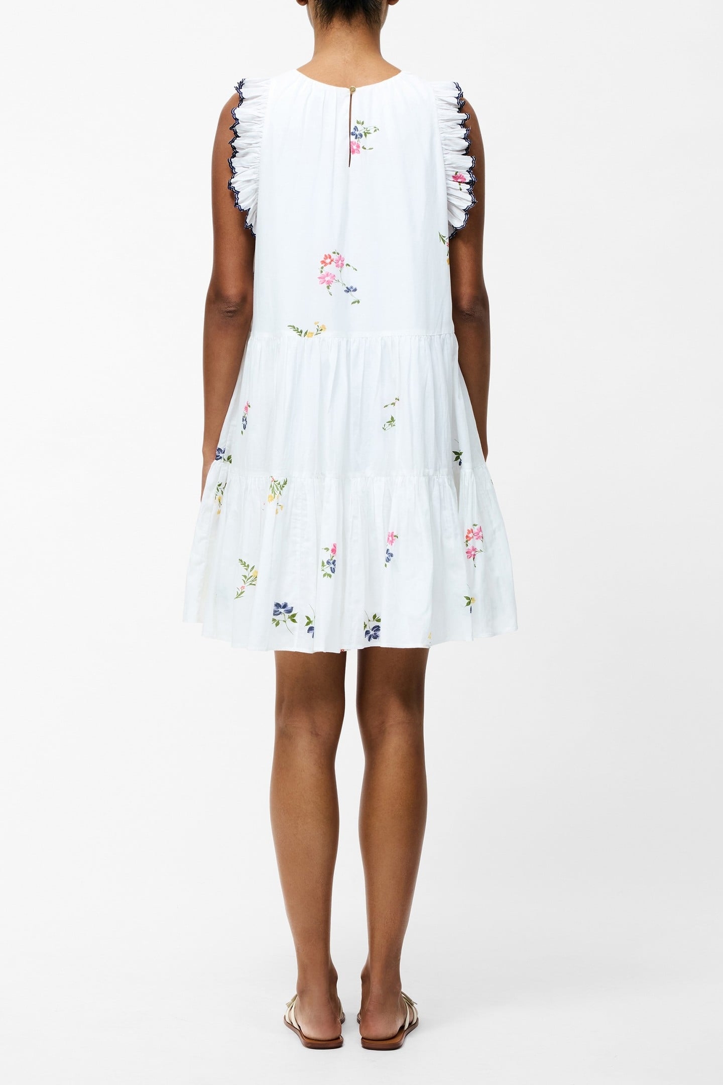 KIRSTY HOLLAND TIERED DRESS WHITE MULTI 3