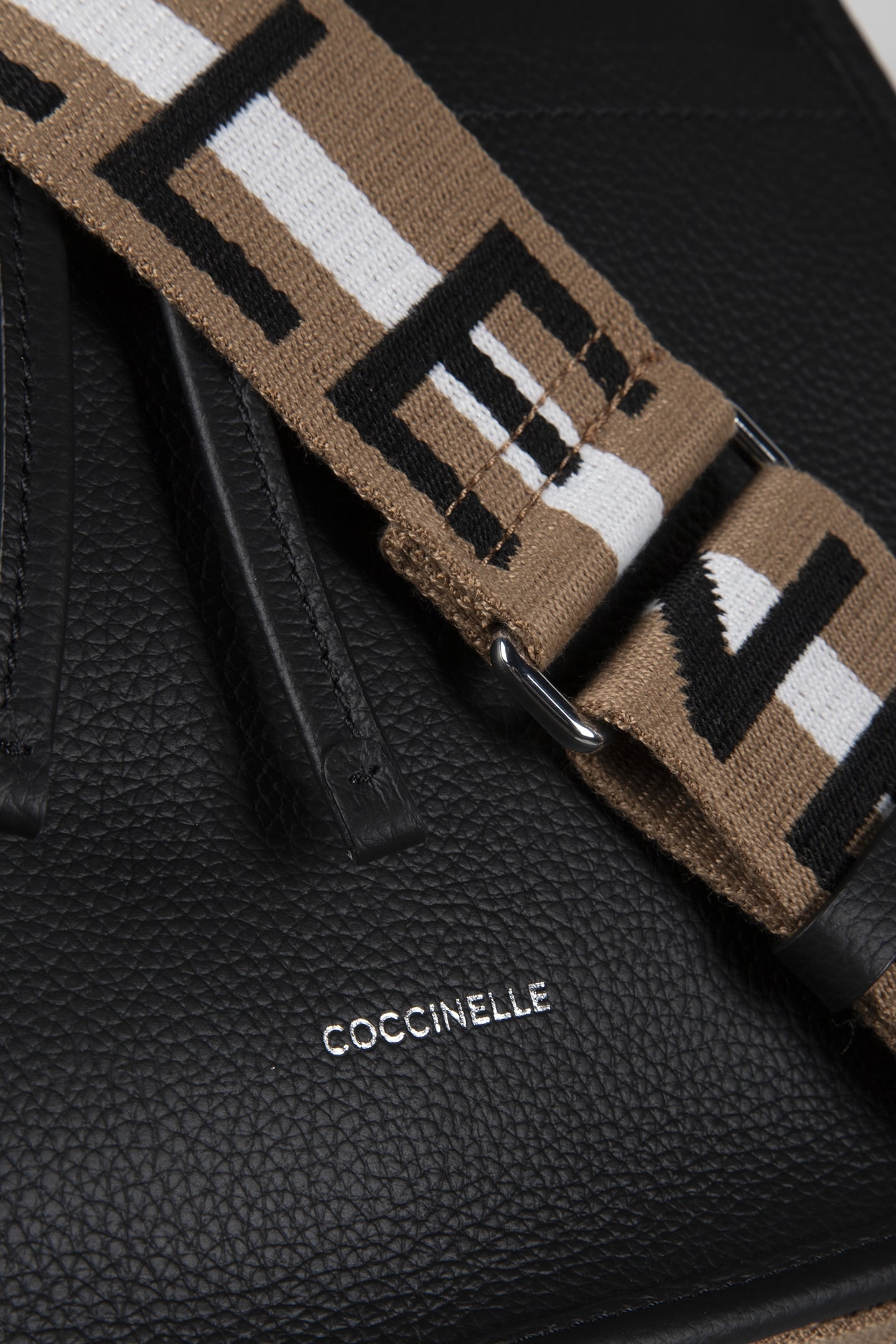 LARGE SHOULDER BAG WITH LOGO STRAP IN BLACK 5