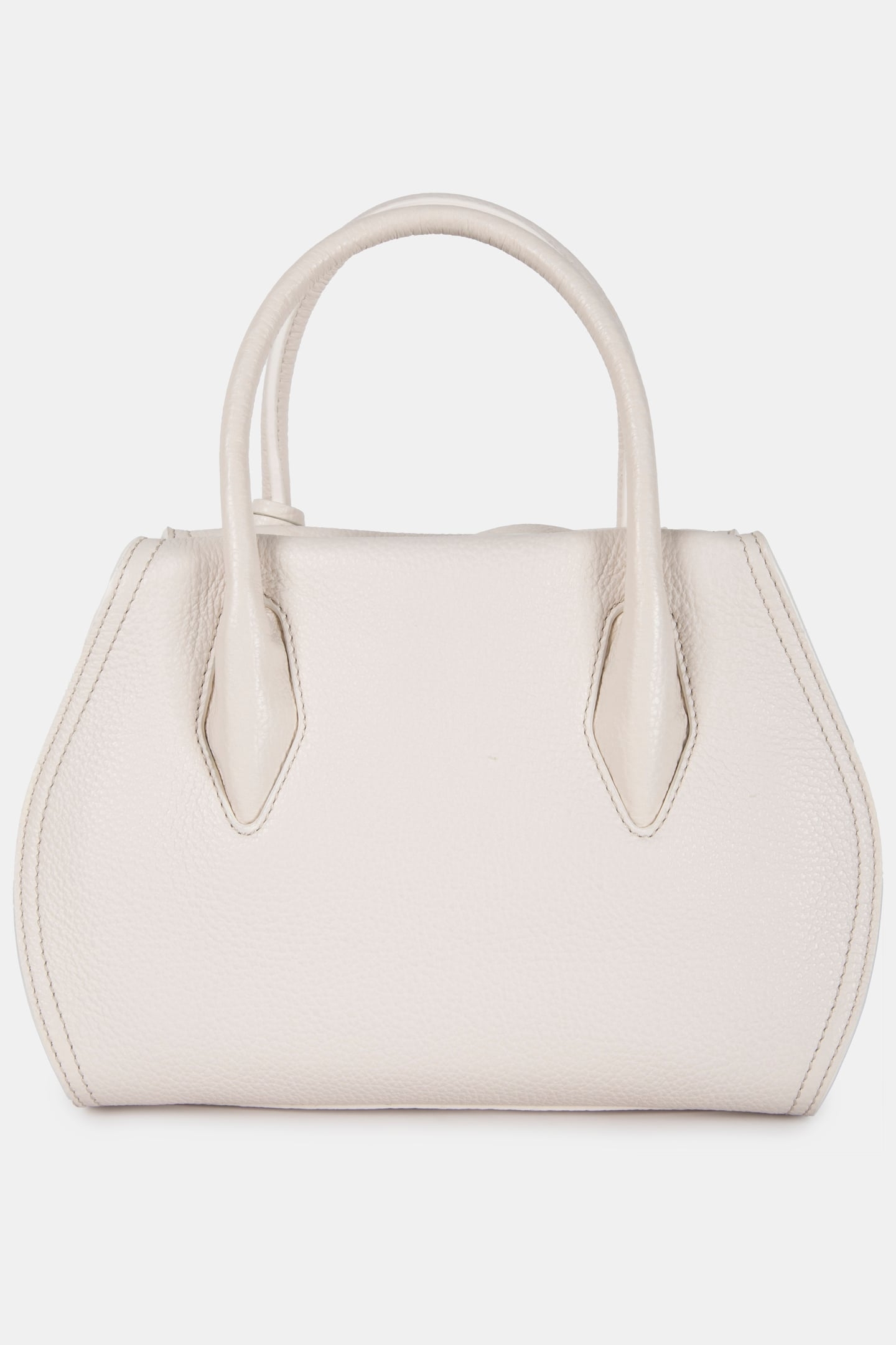 LEATHER MEDIUM SATCHEL BAG IN CREAM 4