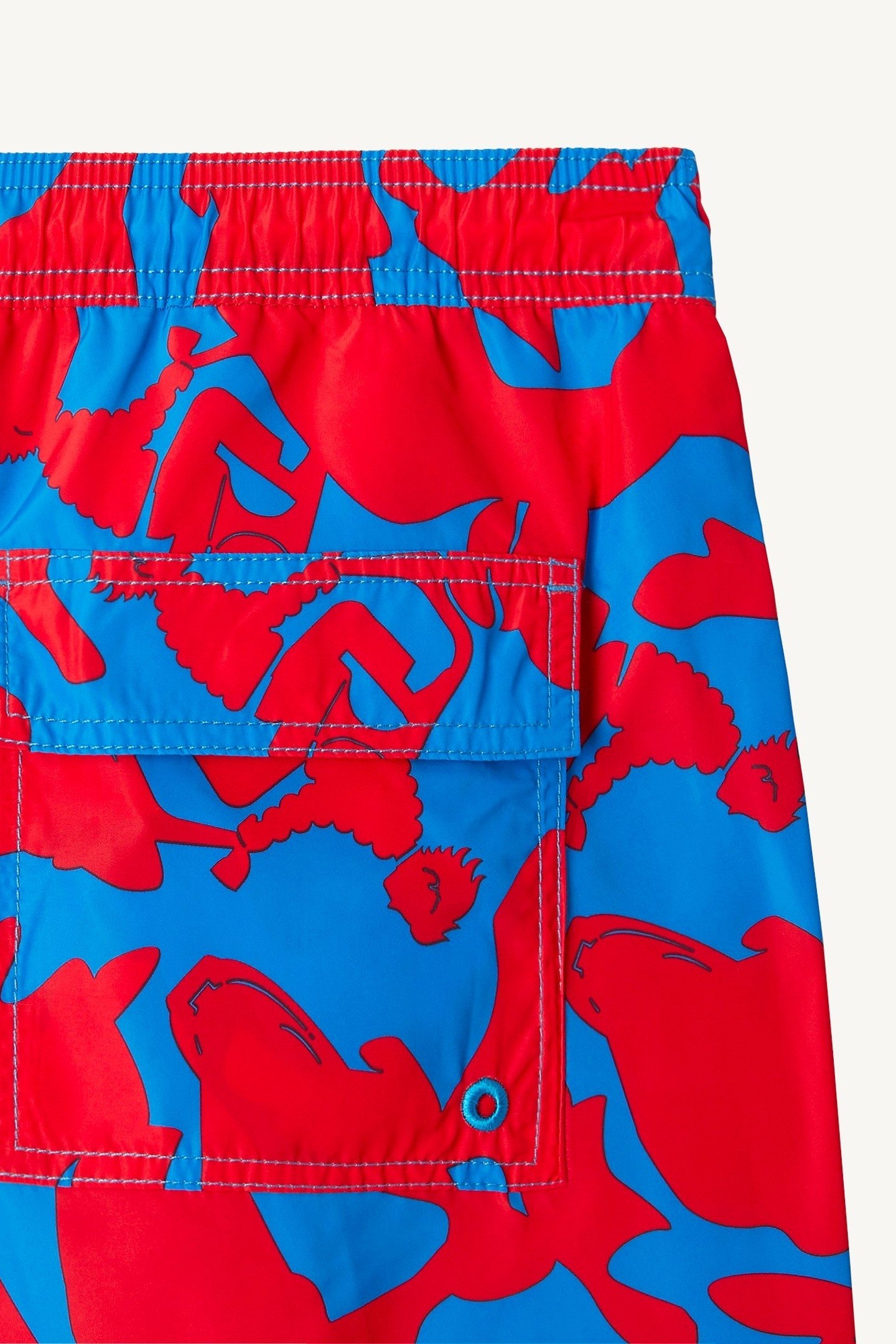 BIARRITZ MULTICAMO SWIMWEAR BOTTOM CAMO AZURE / FIRE RED 3