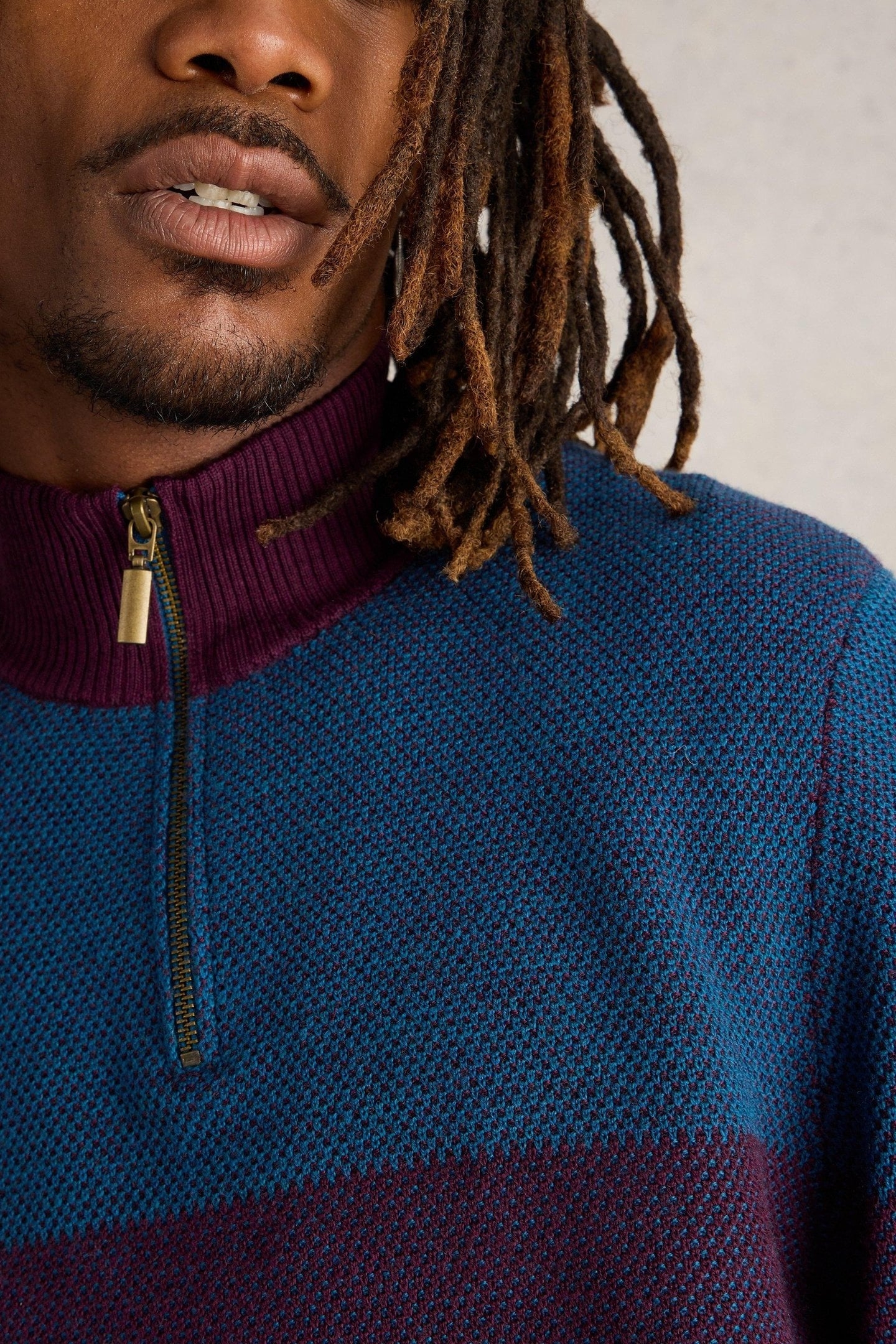 NEWPORT MERINO JACQUARD FUNNEL PLUM MULTI 5