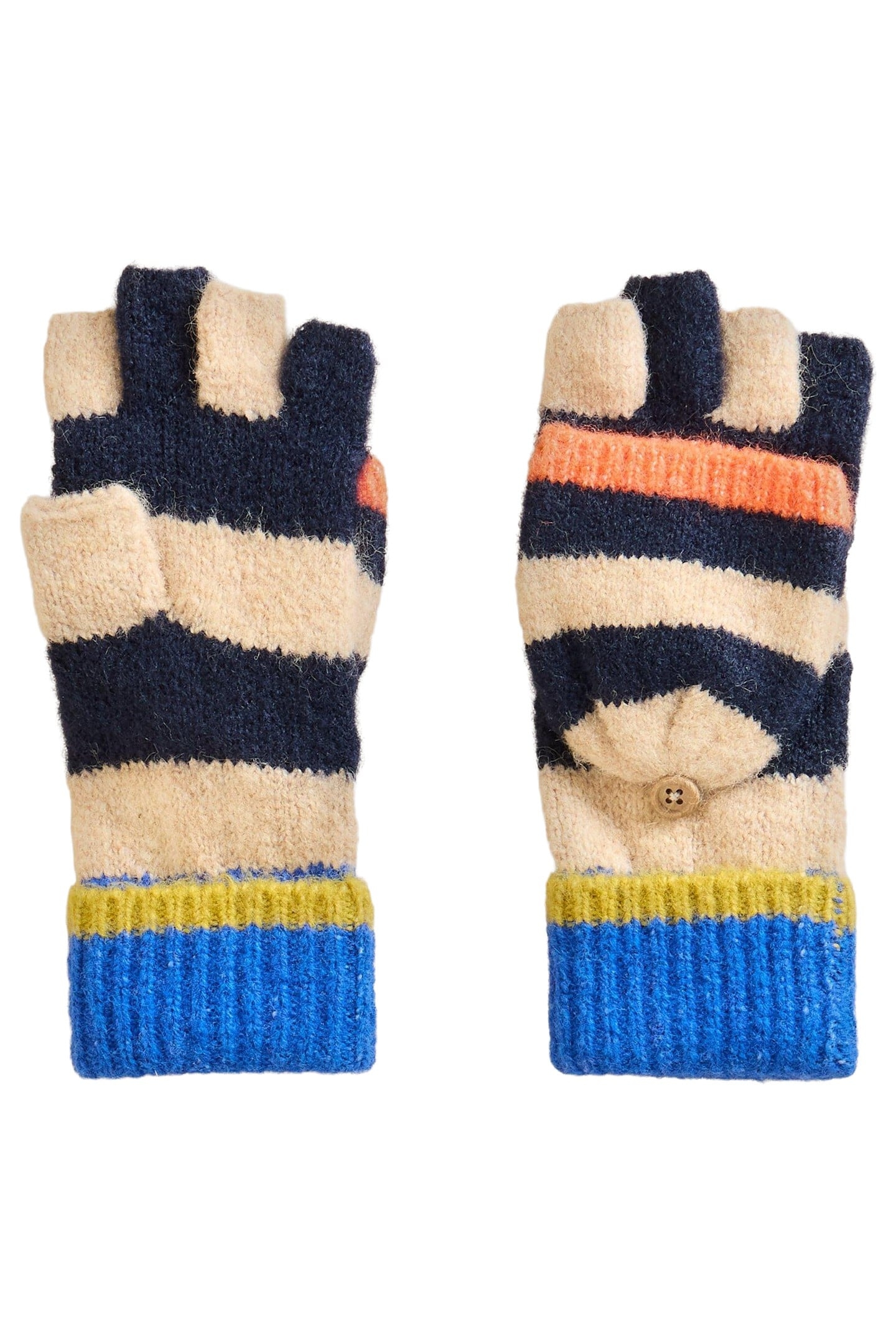 BLOCK STRIPE FLIP MITT NATURAL MULTI 1