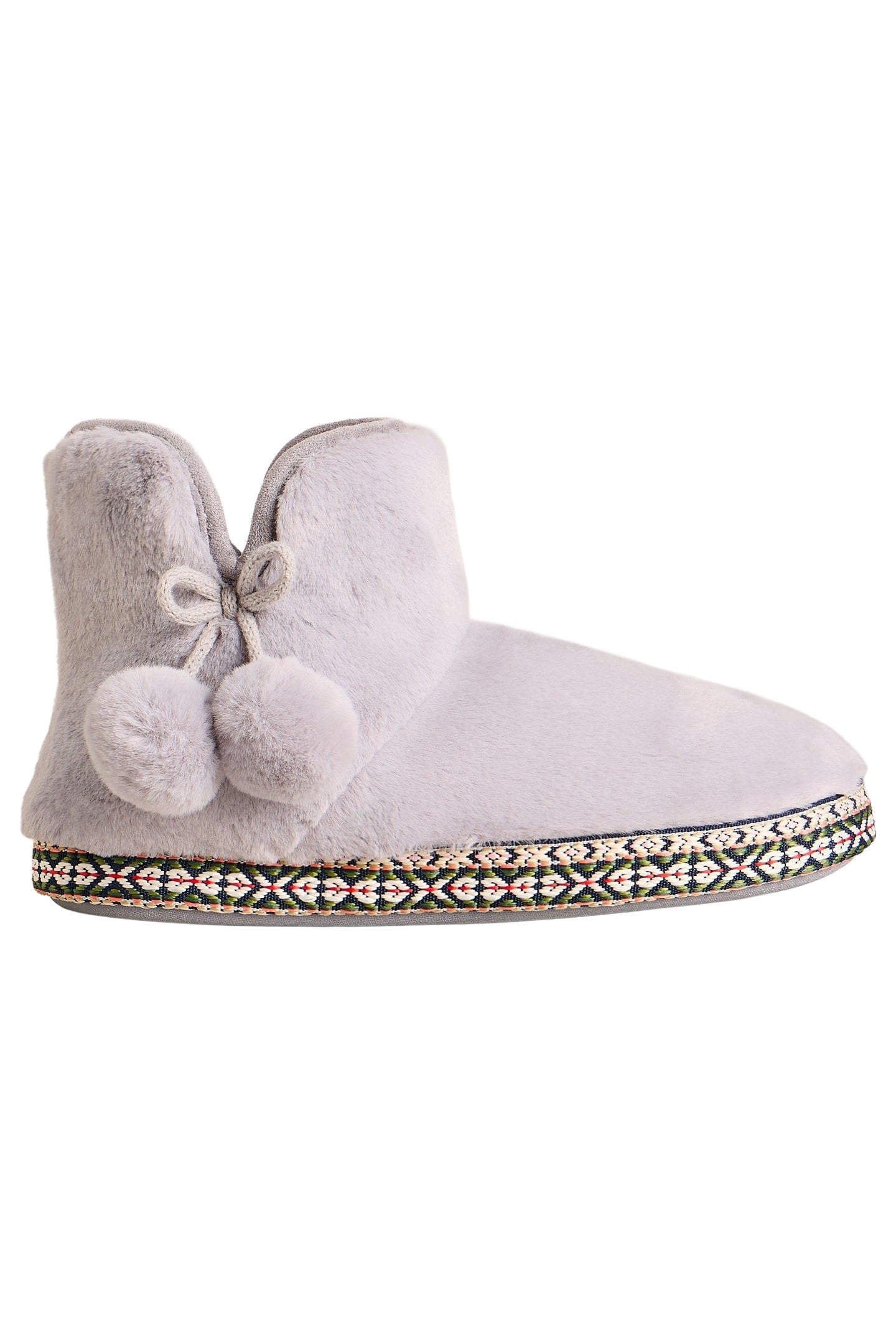 FAUX FUR BOOTIE SLIPPER MID GREY 1