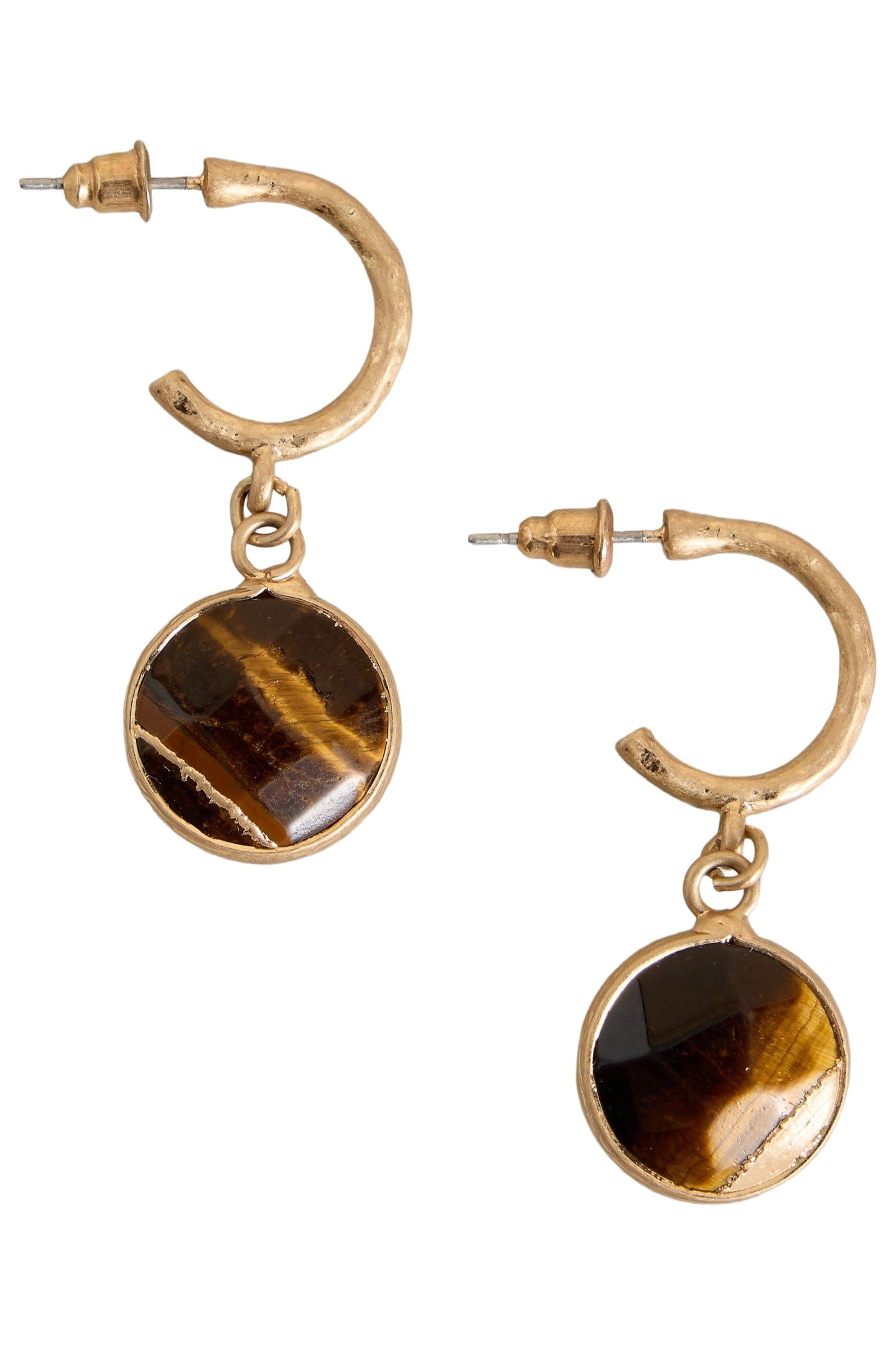 IRIS DROP STONE EARRING MID BROWN 2