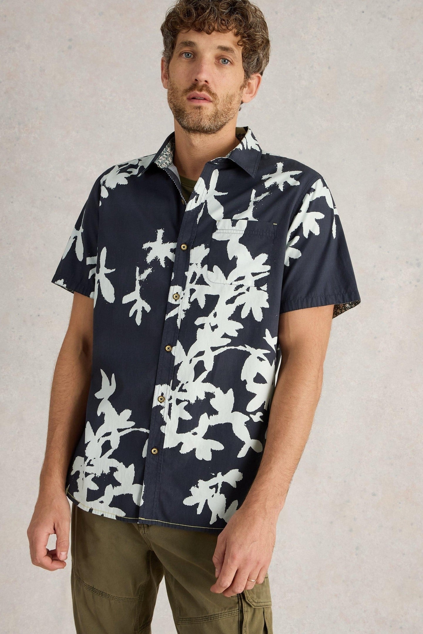 BLOSSOM SS PRINTED SHIRT NAVY PRINT 1