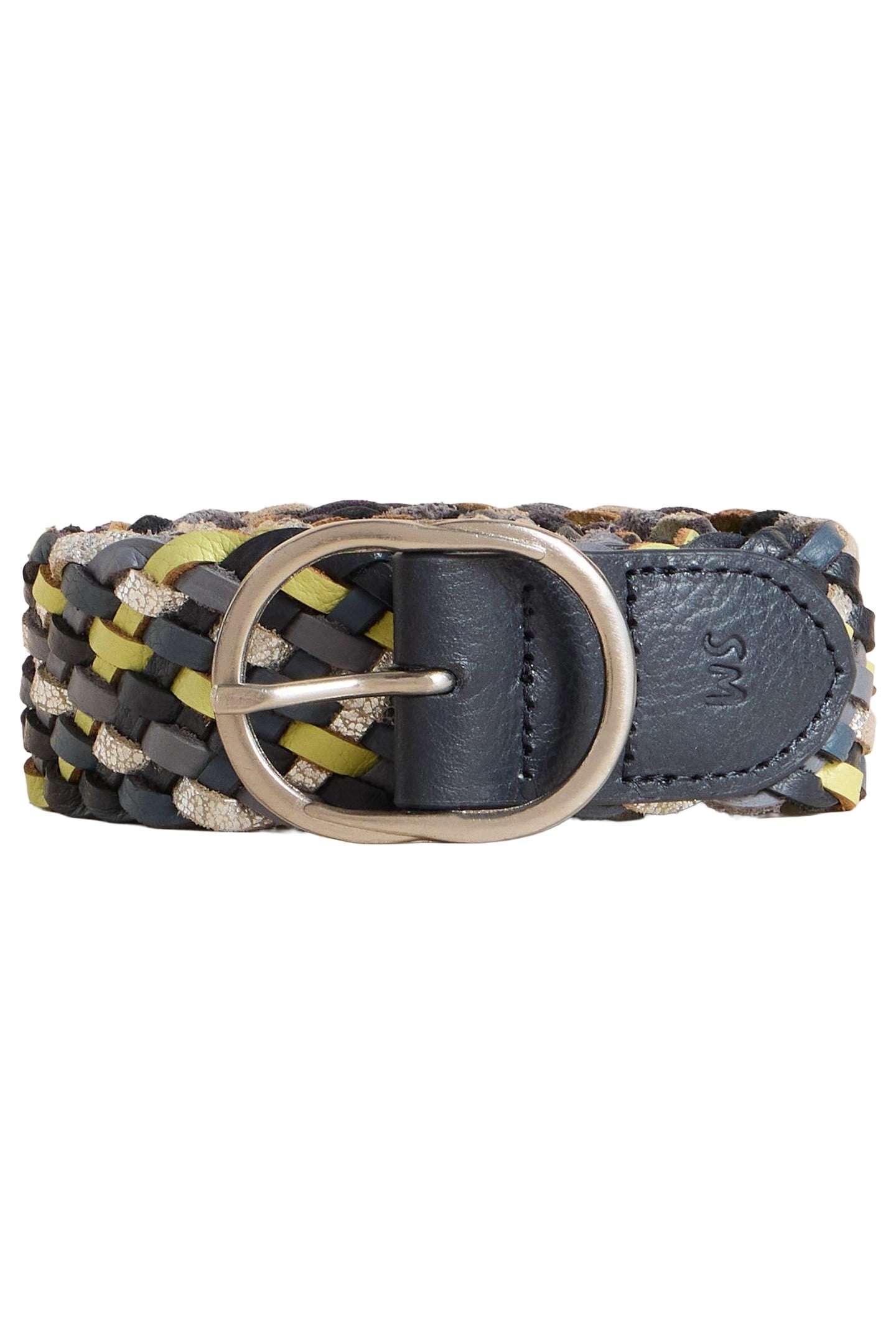 LEATHER WEAVE BELT BLUE MULTI 2