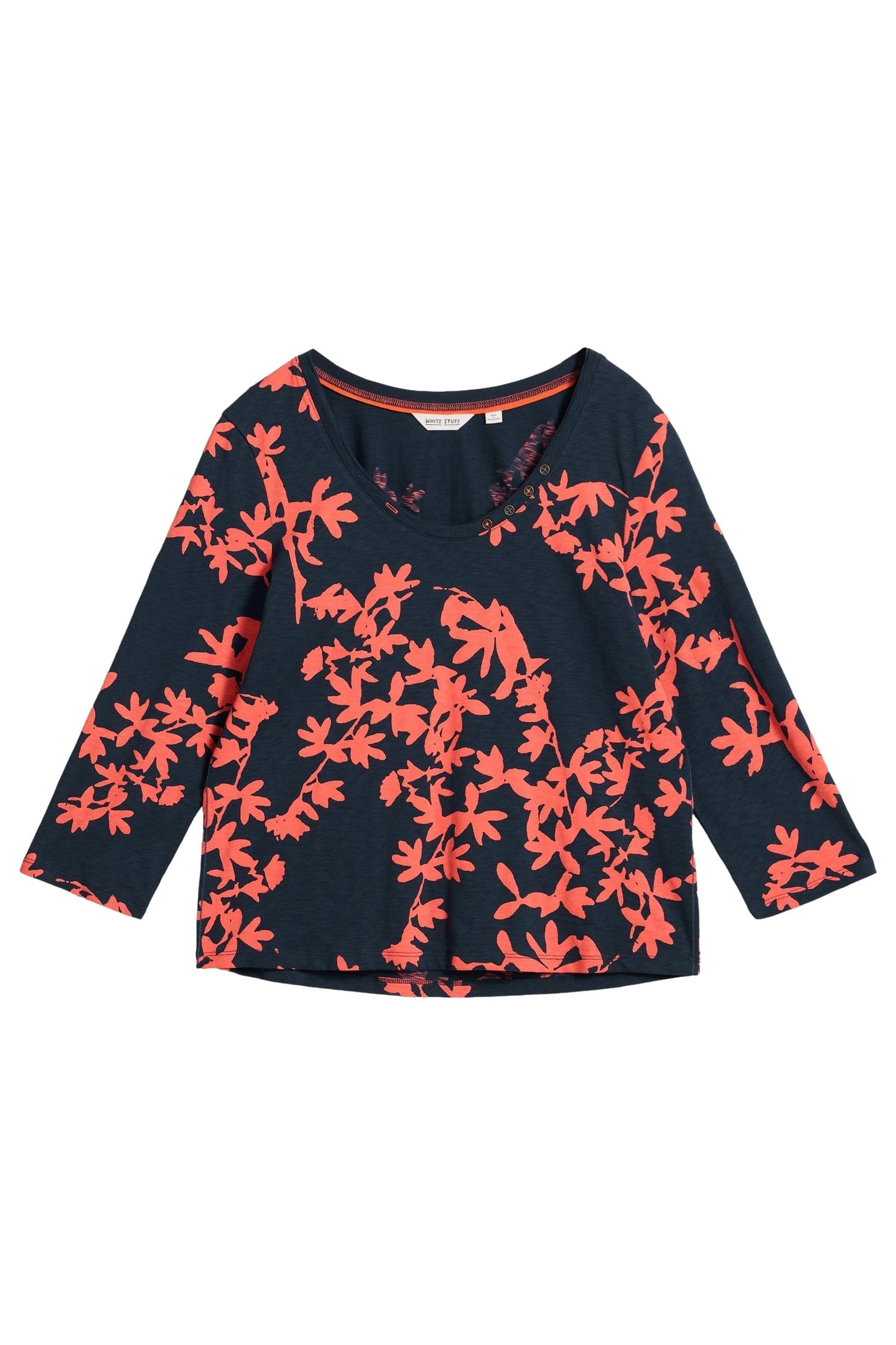 NADIA 3/4 SLEEVE TEE BLUE PRINT 3