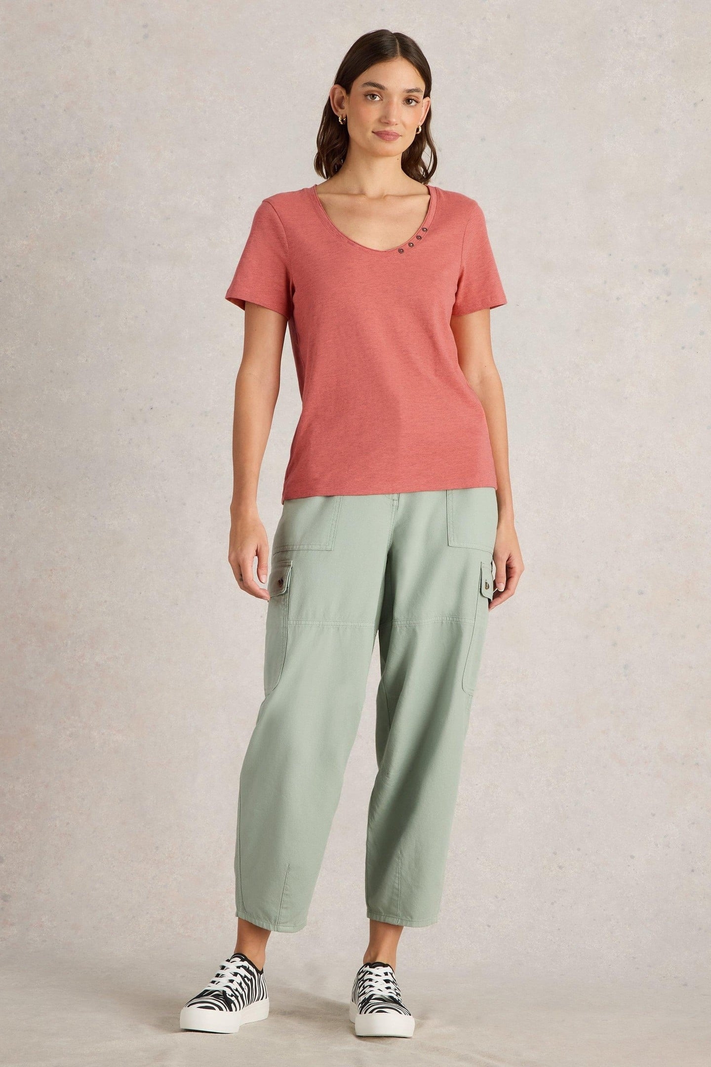 NADIA SHORT SLEEVE TEE MID CORAL 3