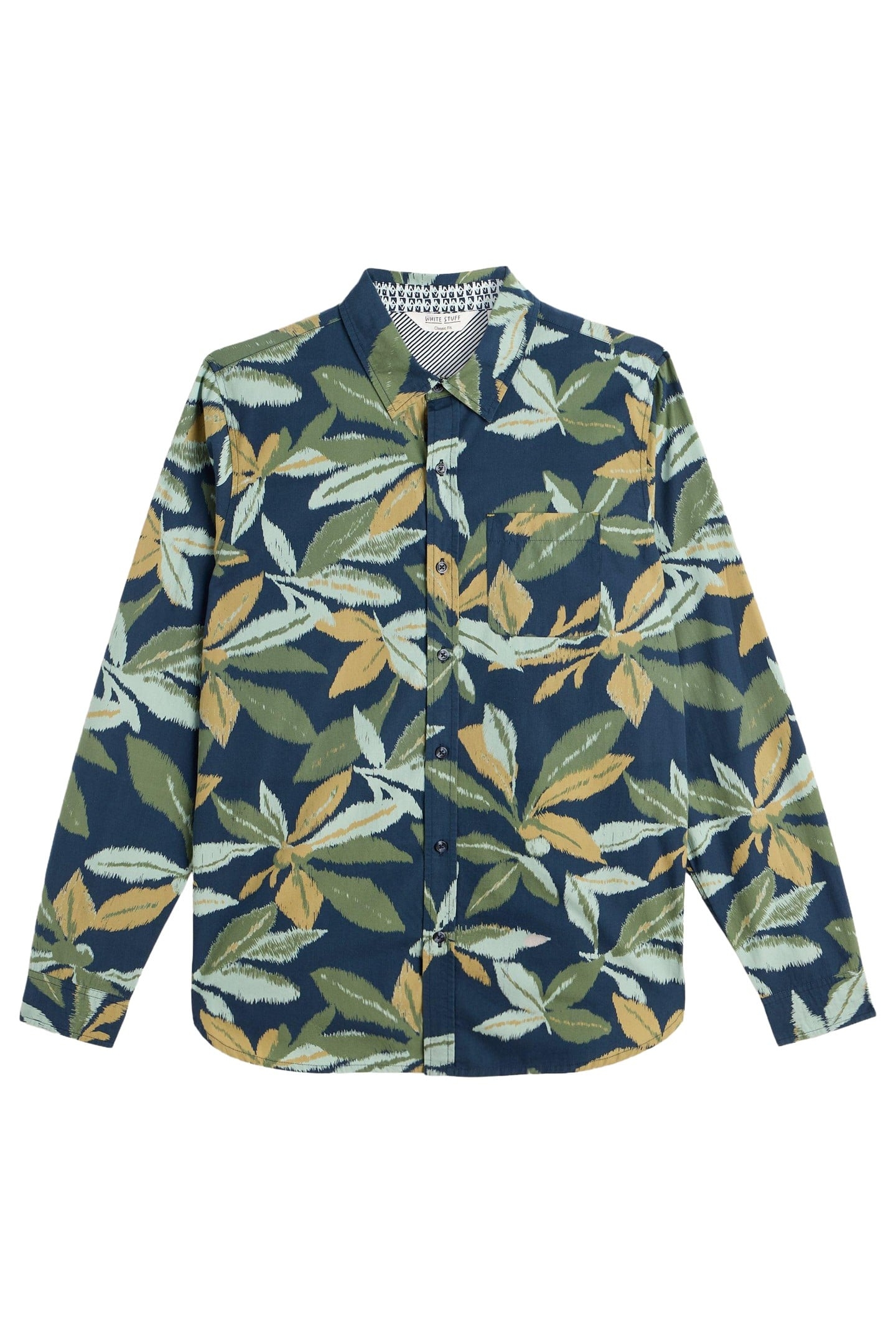 FINSBURY LEAF PRINT SHIRT NAVY MULTI 3