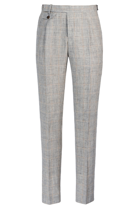 MID GREY CHECKED PLEATED BRENTWOOD TROUSERS 6
