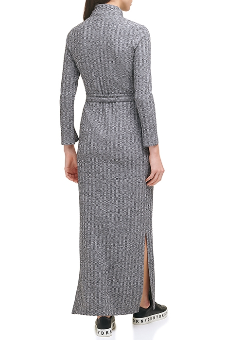 L/S TURTLENECK MIDI DRESS W/ BELT HTHR GREY 2