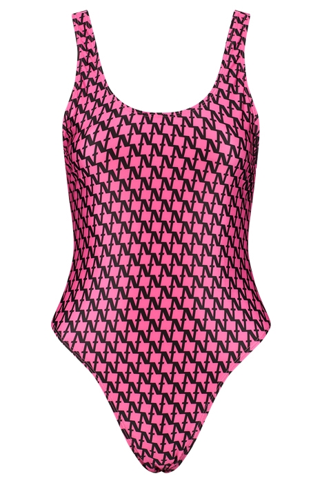 FLASH N ALL OVER SWIMSUIT HOT PINK 1