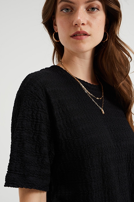 LADIES TRANSFER DRESS WITH STRUCTURE BLACK 4