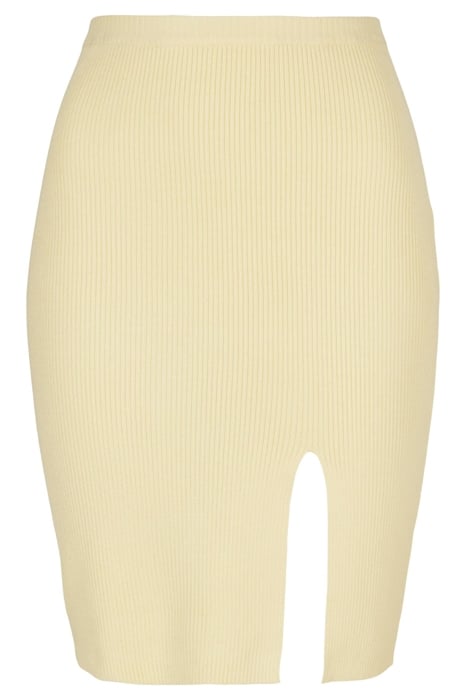 LADIES RIB KNIT SKIRT SOFTYELLOW 1