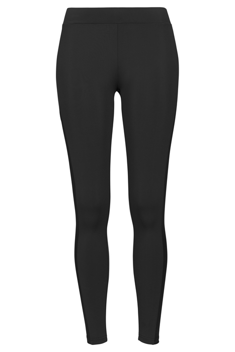 LADIES TECH MESH STRIPE LEGGINGS BLACK 1