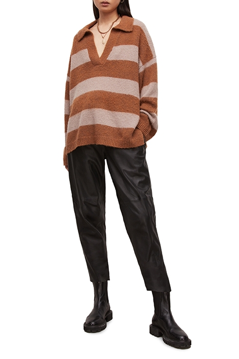 LOU POLO JUMPER GINGER BROWN/PINK 3