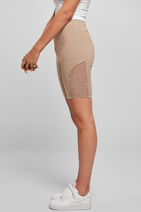 LADIES HIGH WAIST LACE INSET CYCLE SHORTS SOFTTAUPE 6
