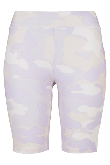 LADIES HIGH WAIST CAMO TECH CYCLE SHORTS LILACCAMO 1