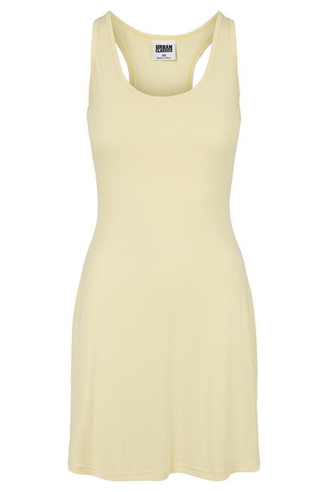 LADIES MODAL SHORT RACER BACK DRESS SOFTYELLOW 1