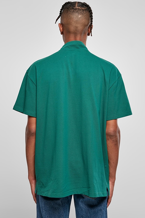 BOXY ZIP PIQUE TEE GREEN 3