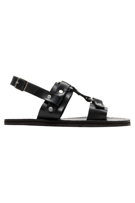 70S TIRE TREAD SANDAL WORN BLACK 1
