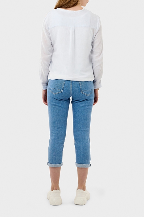 HOGE TAILLE SLIM FIT JEANS LIGHT BLUE DENIM 4