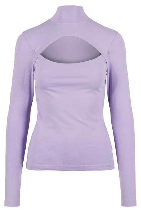 LADIES CUT-OUT TURTLENECK LONGSLEEVE LAVENDER 1