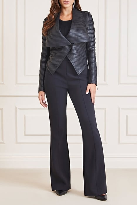 SHAYNA DRAPE LEATHER JET BLACK & BIKER JACKET 3