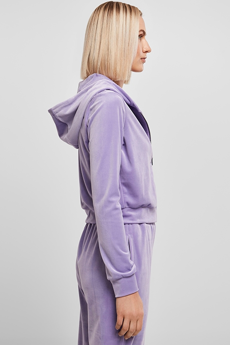 LADIES SHORT VELVET ZIP HOODY LAVENDER 6