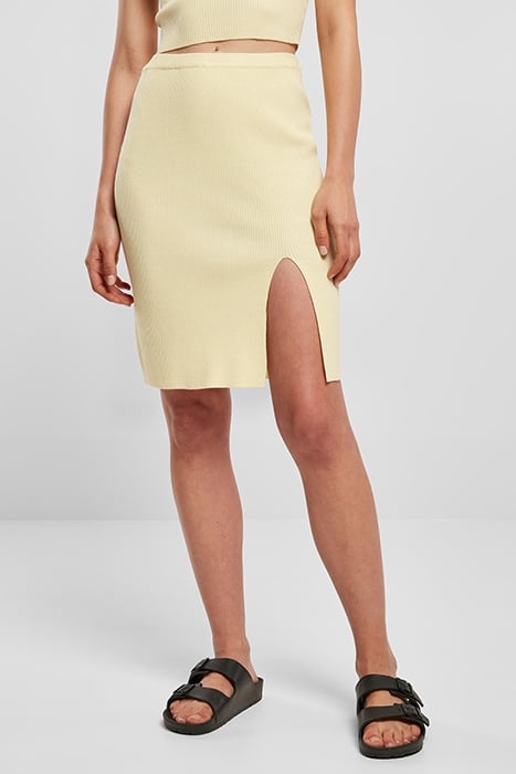 LADIES RIB KNIT SKIRT SOFTYELLOW 2