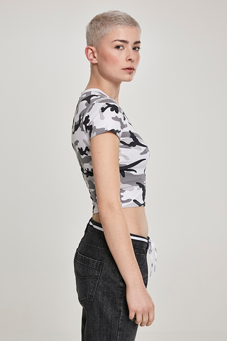 LADIES STRETCH JERSEY CROPPED TEE SNOW CAMO 6