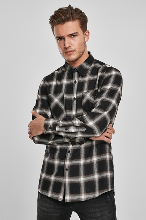 CHECKED FLANELL SHIRT 6 BLACK/WHITE 2
