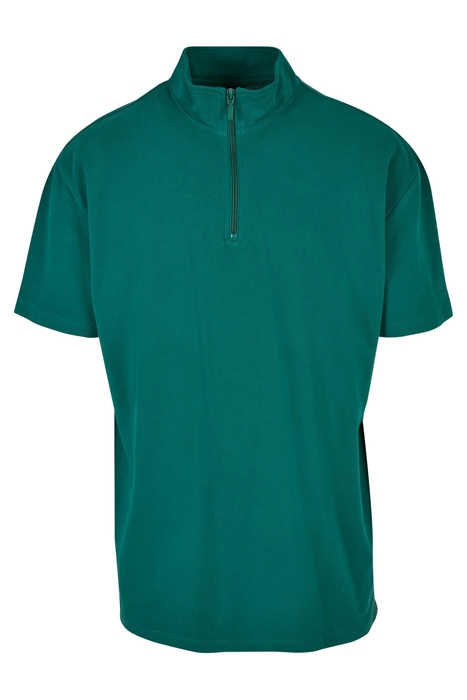 BOXY ZIP PIQUE TEE GREEN 1