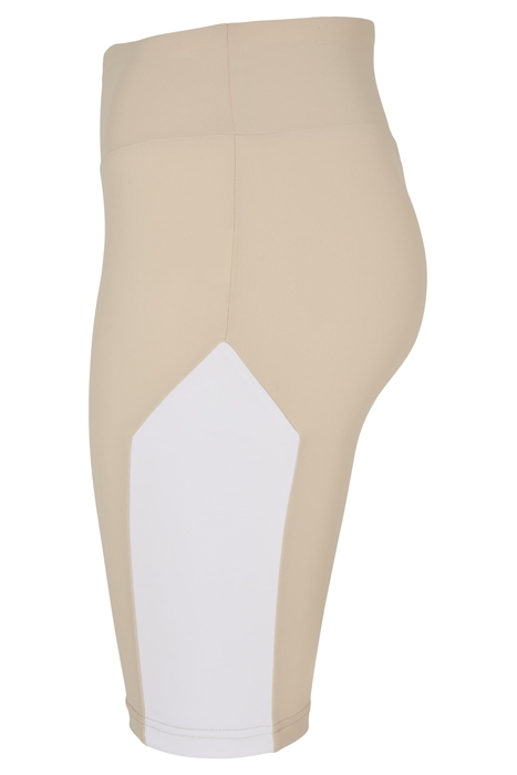 LADIES COLOR BLOCK CYCLE SHORTS SOFTSEAGRASS/WHITE 8