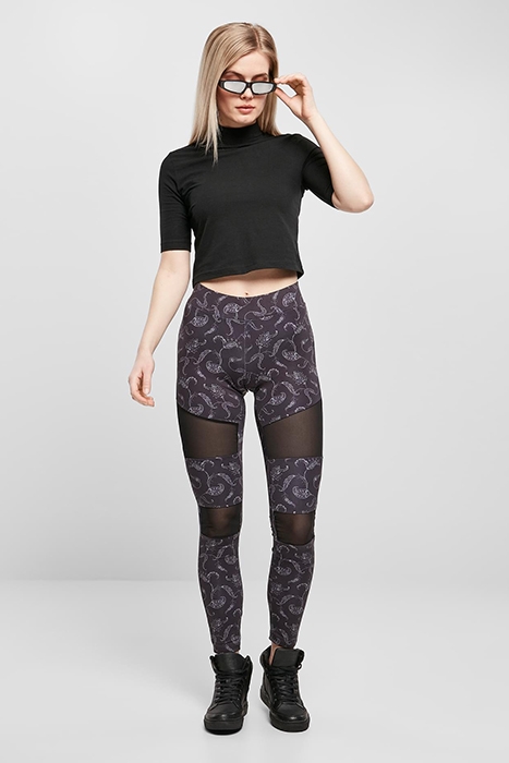 LADIES TECH MESH AOP LEGGINGS BLACKPAISLEY 4