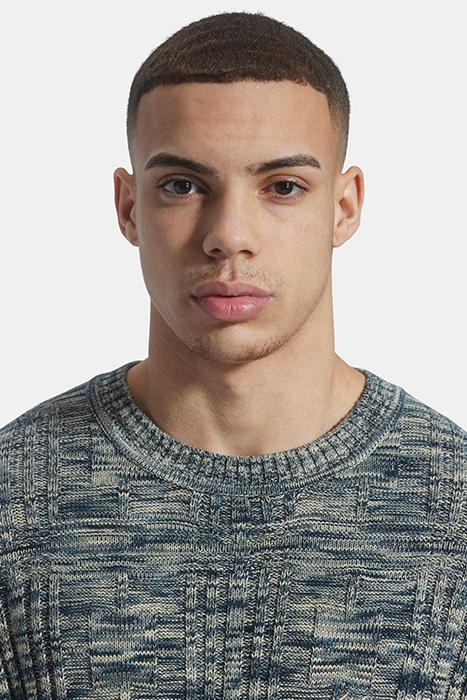 SPACE DYE CREW NECK DARK NAVY/ VIADUCT 4