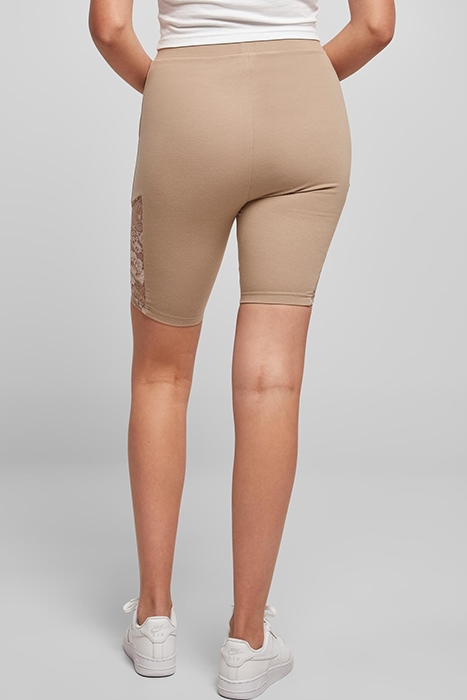 LADIES HIGH WAIST LACE INSET CYCLE SHORTS SOFTTAUPE 3