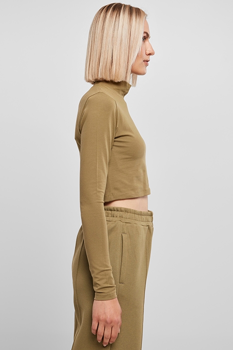 LADIES ORGANIC CROPPED TURTELNECK LONGSLEEVE TINIOLIVE 4