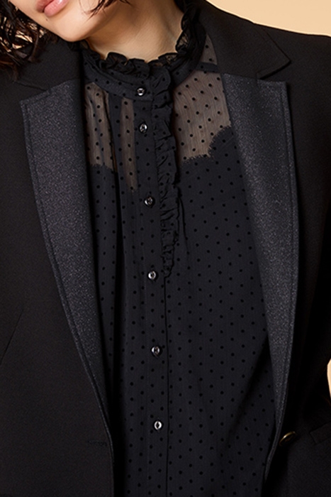 VERONE - BLACK SUIT JACKET WITH CONTRAST COLLAR 5