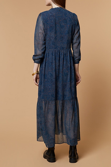 RUBIS - DUCK BLUE PAISLEY PRINT MAXI DRESS 2