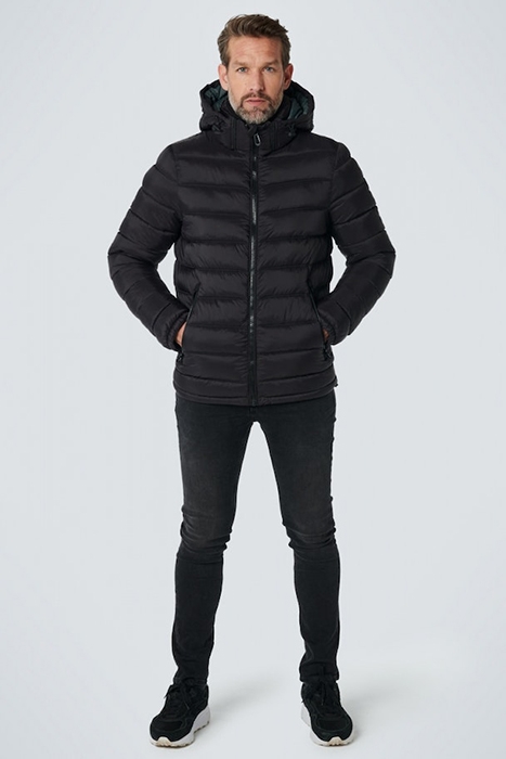 JACKET SHORT FIT HOODED RECYCLED PADDING BLACK 4