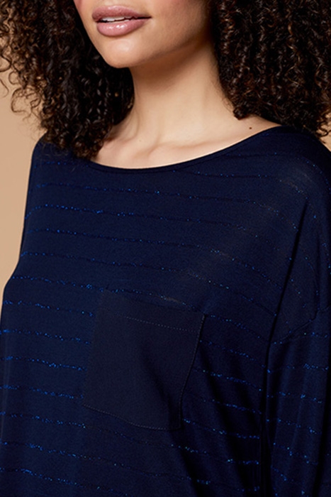 MINTY - INDIGO TWO-PLY SAILOR T-SHIRT WITH GLITTER STRIPES 5